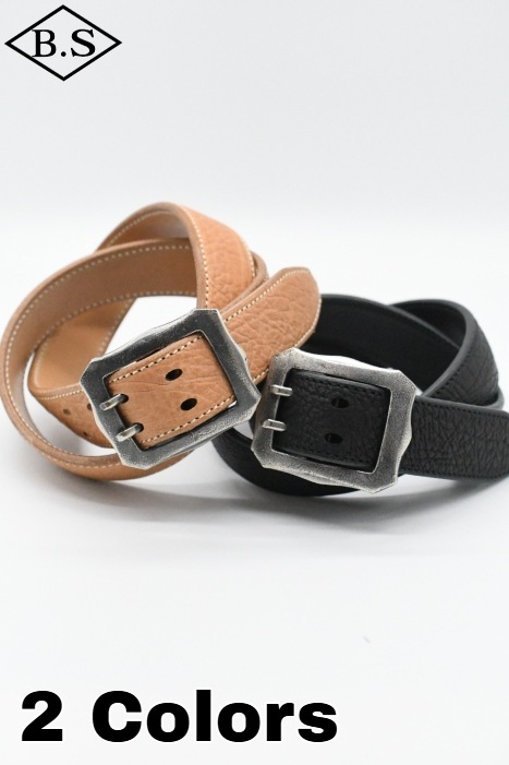 マニフォールド MANIFOLD ベルト MB-12S 馬ヌメ極厚シュリンク (35mm幅 /ダブルピン) 