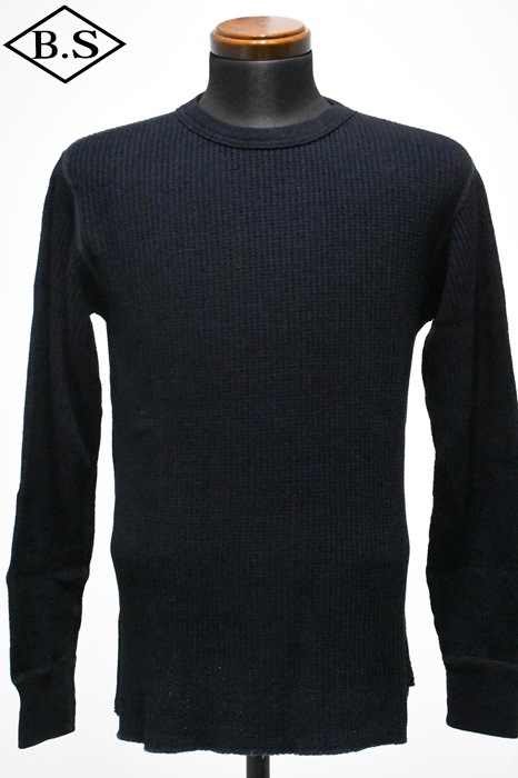 ウエス UES 長袖Tシャツ 60BW-I ビッグワッフルＴシャツ インディゴ