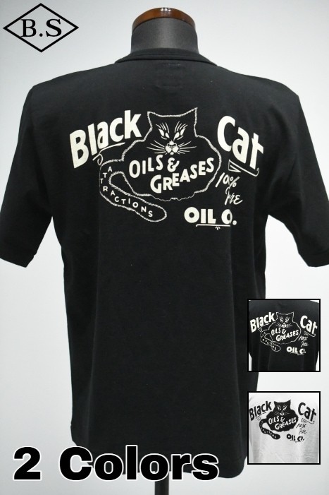 アトラクションズ Attractions Tシャツ AM0001 Black Cat Back Print Pocket Tee