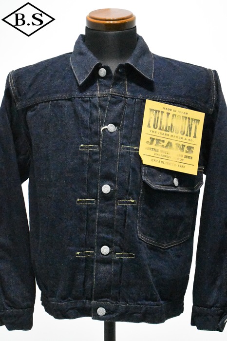 フルカウント FULLCOUNT Gジャン 2107SSW Type 1 Denim Jacket (Super Smooth) (One Wash) ファースト インディゴ ワンウォッシュ