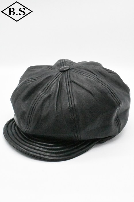 クッシュマン CUSHMAN キャップ 29412 LEATHER CASQUETTE / BLACK