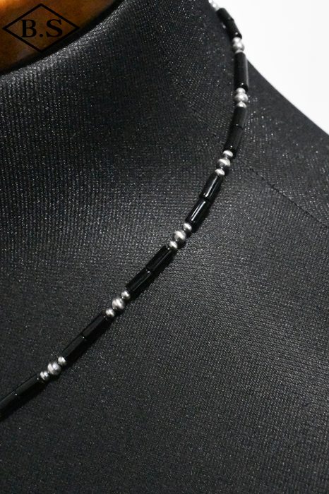 インディアンジュエリー INDIAN JEWELRY 小物 ネックレス FN50-005 ナバホパール オニキス 50cm