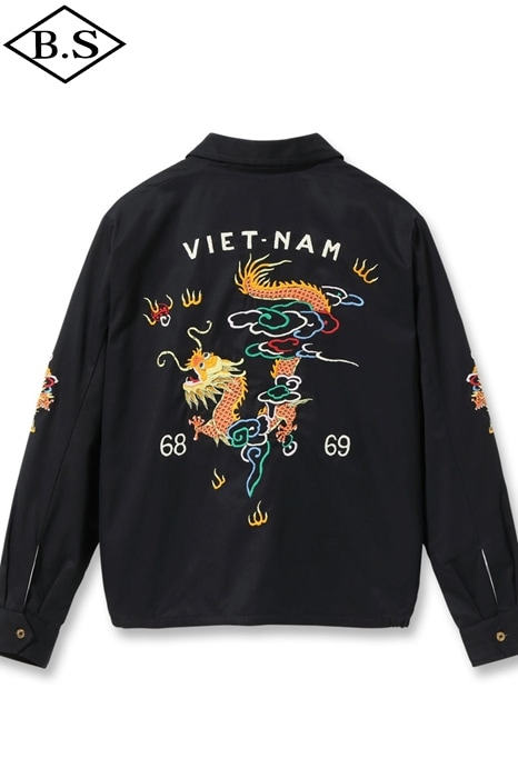 テーラー東洋 TAILOR TOYO べトジャン TT15879  Late 1960s Style Cotton Vietnam Jacket “DRAGON”  BLACK