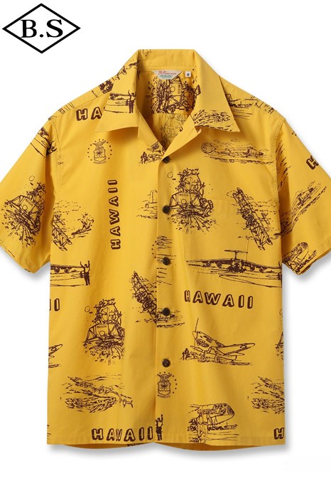 サンサーフ ハワイアン アロハシャツ XSサイズ SUNSURF 黄色 半袖 半袖シャツ / サンサーフ SUN SURF 半袖シャツ アロハシャツ Lot No