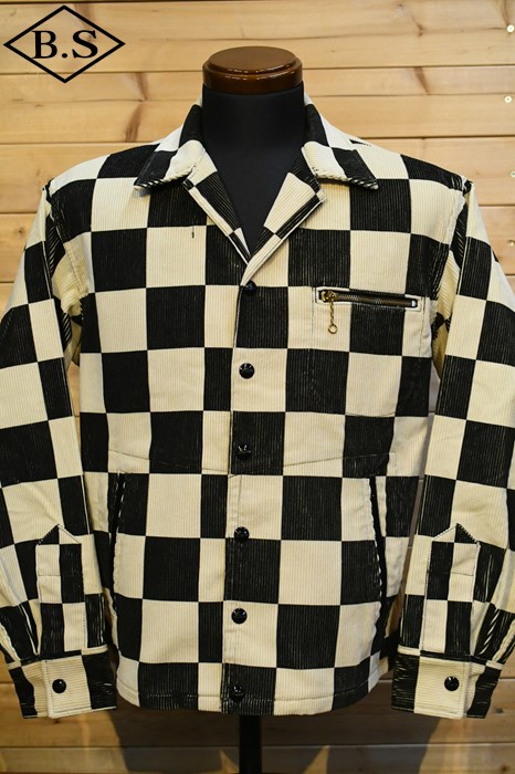 リアルマッコイズ  REAL MCCOYS アウター BJ23103 BUCO CHECKERED CORDUROY JACKET WHITE X BLACK 