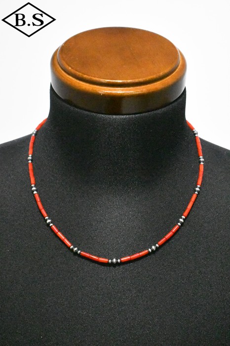 インディアンジュエリー INDIAN JEWELRY 小物 ネックレス FN50-007 ナバホパール バンブーコーラル 50cm