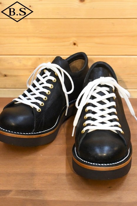 ゼローズ ブーツ ZERROW’S BKS002 BONEAKERS LOW ブニーカーズローカット オイルドスクラッチブラック