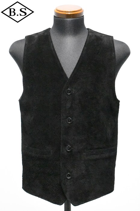 別注 ワイツーレザー Y’2 LEATHER レザーベスト TV-02 STEER ROUGHOUT VEST / BLACK