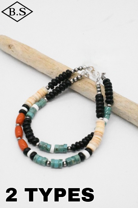 インディアンジュエリー INDIAN JEWELRY 小物 ブレスレット FB38  ナバホパール ヒシブレスレット サントドミンゴカラー