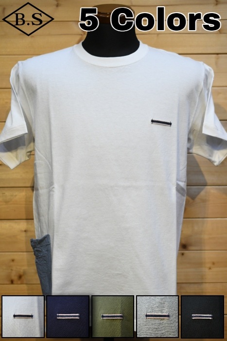 フェローズ PHERROW’S 半袖Ｔシャツ 24S-PIPT1 メガネ掛け付きシャンブレーポケットTシャツ