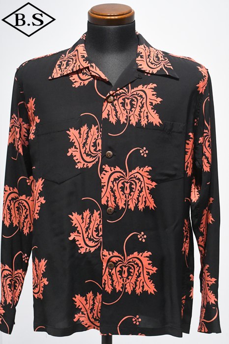 新品 サンサーフ XXL 長袖 アロハシャツ CORAL HIBISCUS SUN SURF サンサーフ 長袖アロハシャツ SS29402 CORAL HIBISCUS