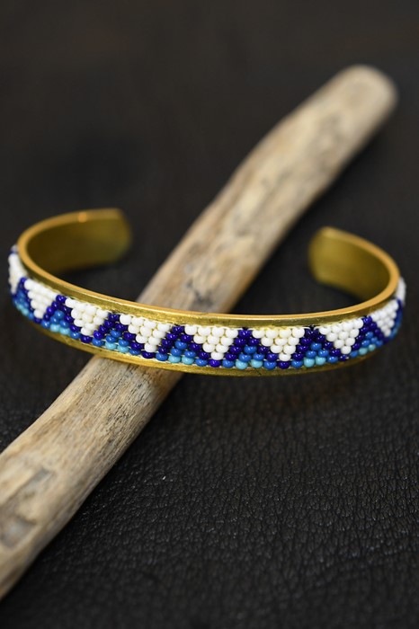 バッファロートラックス バングル  Buffalo Tracks  Beads Bungle 真鍮 ビーズ バングル blue