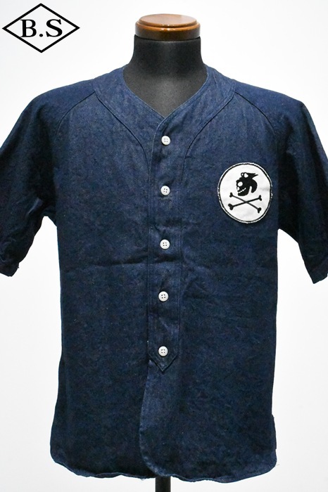 クッシュマン CUSHMAN 半袖シャツ 25623 8oz DENIM BASEBALL SHIRTS デニムベースボールシャツ