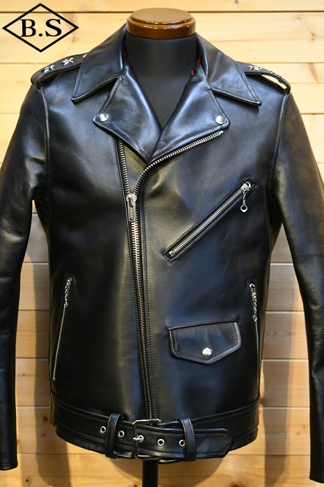 ジェラード レザージャケット JELADO SG83420 JELADO Rebel Jacket Horse Hide Semi Aniline Finish Black エポレット有り ブラック