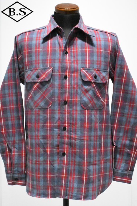 ジョングラッコー JOHN GLUCKOW ウエアハウス 長袖シャツ JG-06-2 The Ancient Flannel C柄 BLUE