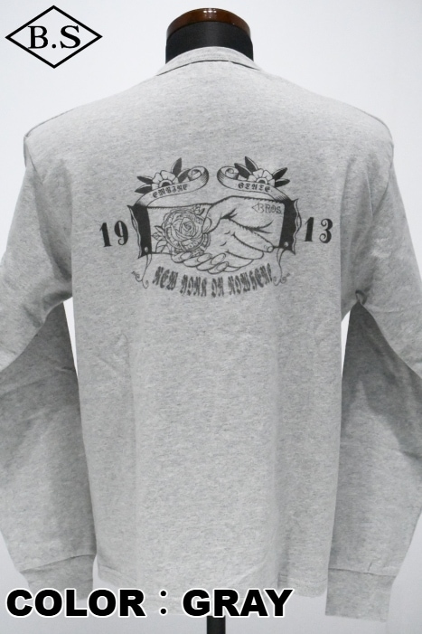 Schott / ショット schott 長袖Tシャツ 7826130003 SHAKE HAND HENLEY