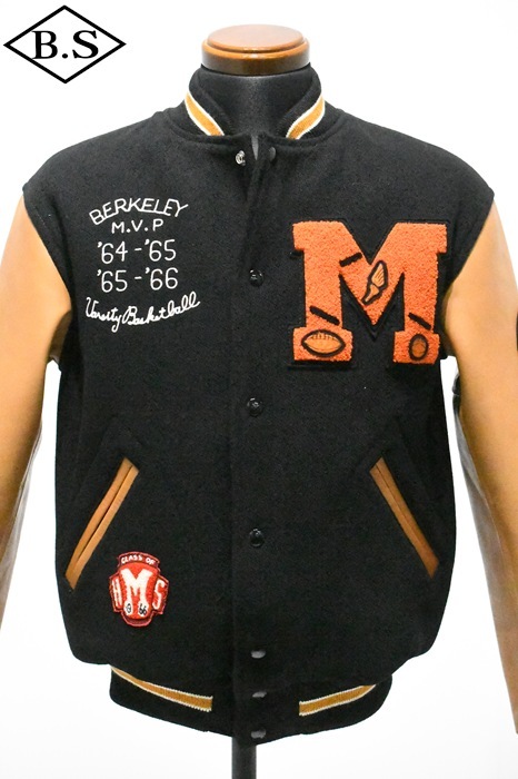 リアルマッコイズ REAL MCCOYS アウター MJ25115 WOOL VARSITY JACKET / BULLDOGS BLACK