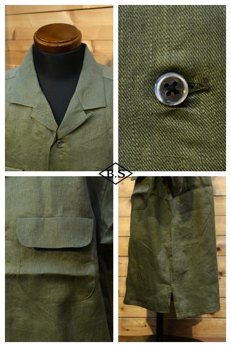 Nigel Cabourn リネン 半袖シャツ S カーキ オリーブ ギンガム 中古・古着通販】NIGEL CABOURN (ナイジェルケーボン) S/Sリネン