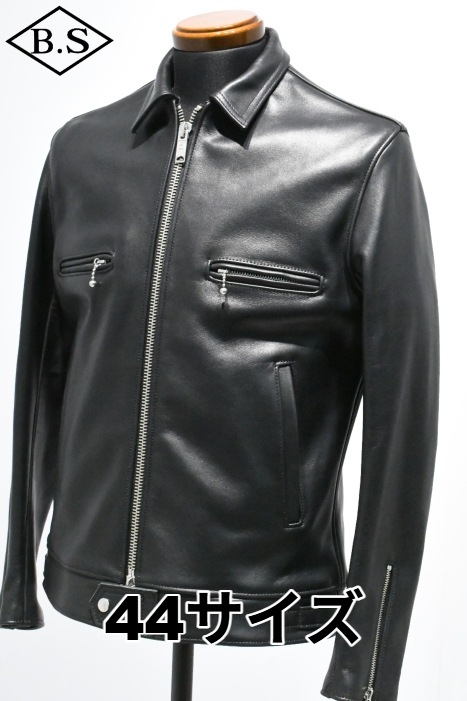 ロクロクロクレザーウェア 666 LEATHER WEAR トリプルシックス LJM-17TF (JSLUD401)  タイトフィット シングル ライダースジャケット BLACK 44サイズ
