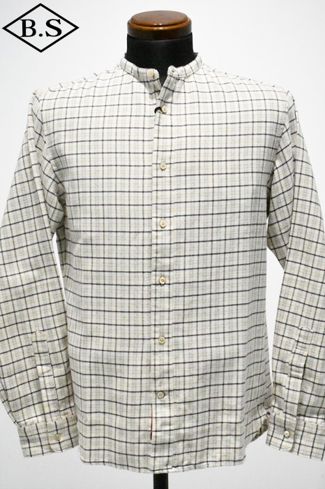 プリクエル PREQUEL 長袖シャツ S1018 Stand-up Collar Shirt スタンドアップカラーシャツ Beige