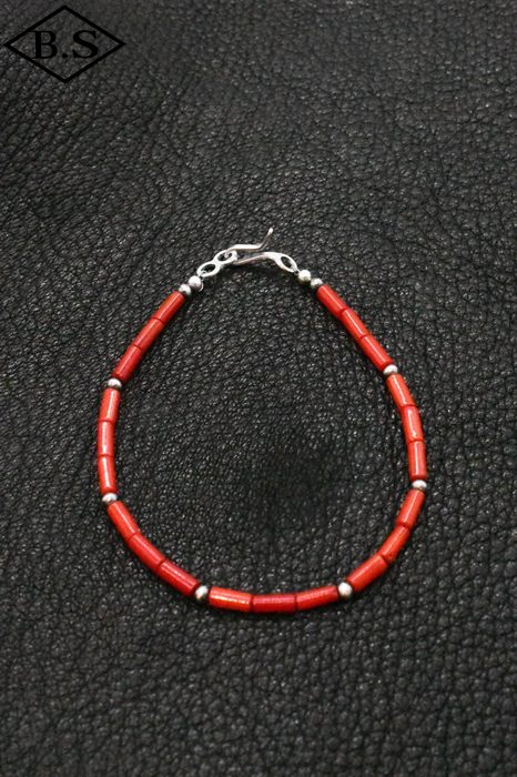 インディアンジュエリー INDIAN JEWELRY アクセアリー ブレスレット FB38-042 ナバホパール バンブーコーラル 20cm