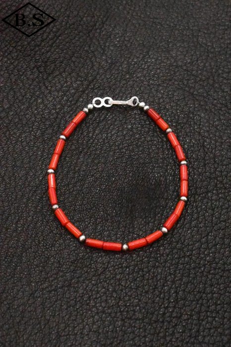 インディアンジュエリー INDIAN JEWELRY 小物 ブレスレット FB38-043 ナバホパール バンブーコーラル 20cm