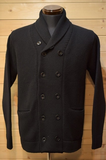ACVM アディクトクローズ ADDICT CLOTHES ACV-KN03 SHAWL COLLAR DOUBLE BREASTED WOOL KNIT ブラック