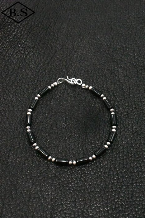 インディアンジュエリー INDIAN JEWELRY 小物 ブレスレット FB38-034 ナバホパール バンブー オニキス 19.5cm