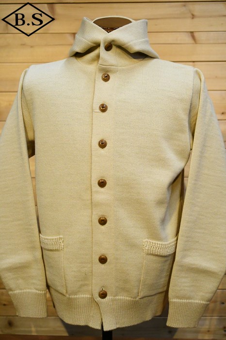 リアルマッコイズ REAL McCOYS カーディガン MC23107 30s HOODED KNIT SWEATER ECRU 