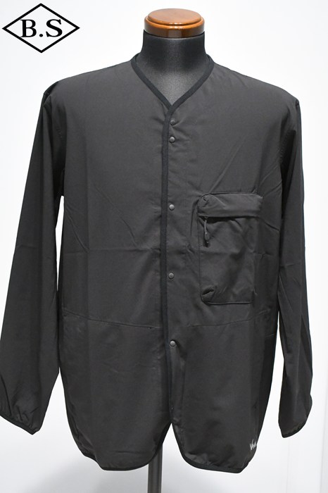 新品　25年春夏 NANGAナンガ　PLC エクスカーションカーディガン　黒　L NANGA ナンガ ノーカラーカーディガン PLC EXCURSION CARDIGAN