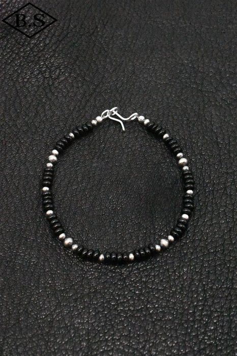 インディアンジュエリー INDIAN JEWELRY 小物 ブレスレット FB38-030 ナバホパール オニキス 20cm