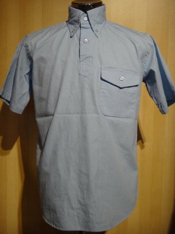 EVISU　半袖ボタンダウンプルオーバーシャツ　ブルー