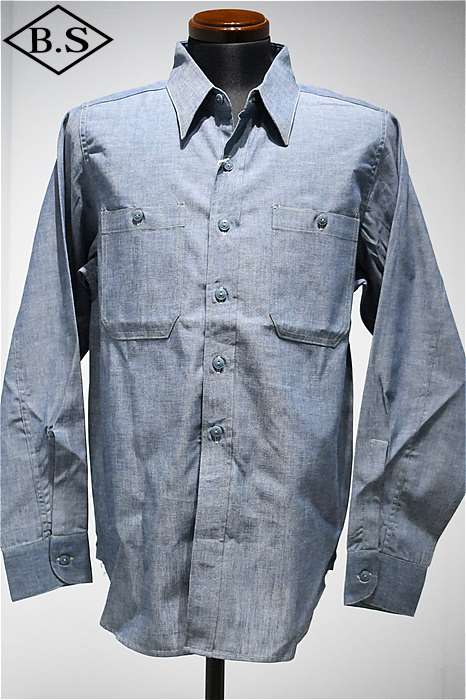 ダッパーズ 長袖シャツ Dapper’s LOT1728Classical Standard Work Shirts(plain) BLUE CHAMBREY