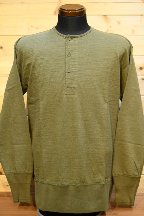 ナイジェルケーボン 長袖Tシャツ Nigel Cabourn 80450020003 50s HENLEY NECK SHIRT オリーブ
