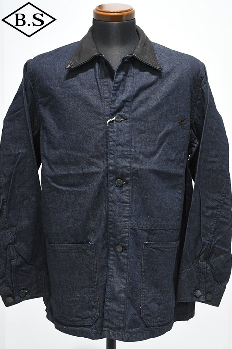 フルカウント FULLCOUNT アウター GFC2001 Leather Collar Denim Chore Jacket GDC Collaboration / Indigo