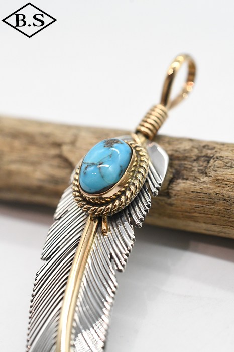 インディアンジュエリー INDIAN JEWELRY アクセサリー F-14-059 フェザー ナバホペンダント ナバホ族 Harvey Mace ハーヴィーメイス 