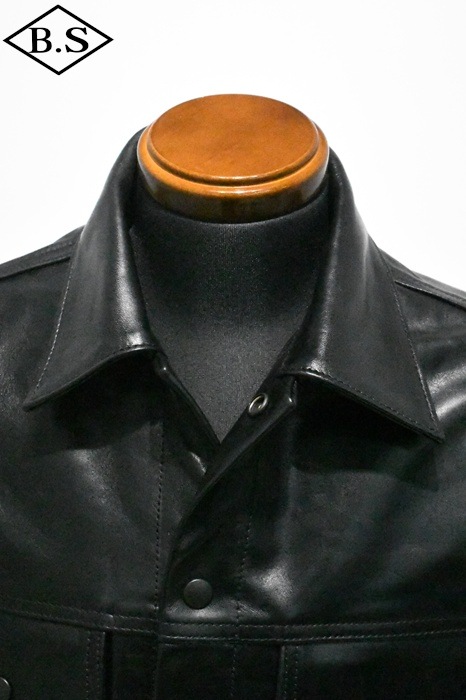 MASSES / マシス MASSES レザージャケット TRUCKER JACKET BLACK