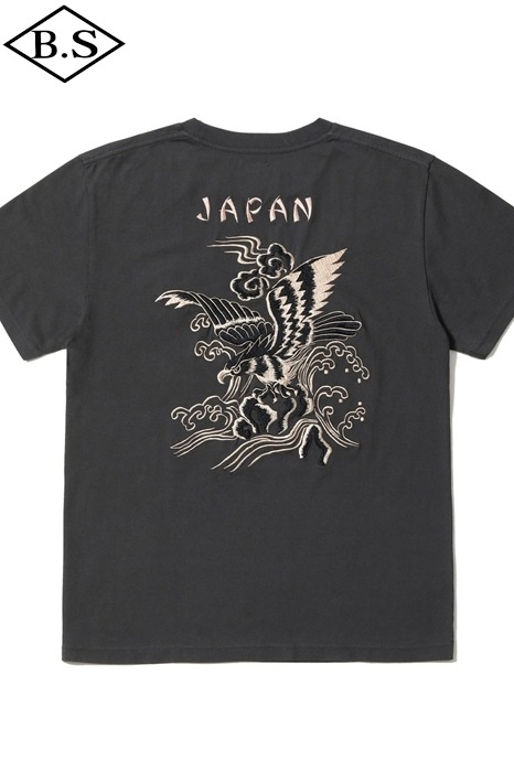 テーラー東洋 TAILOR TOYO Tシャツ TT79742 SUKA T-SHIRT EMBROIDERED EAGLE  A.BLACK	