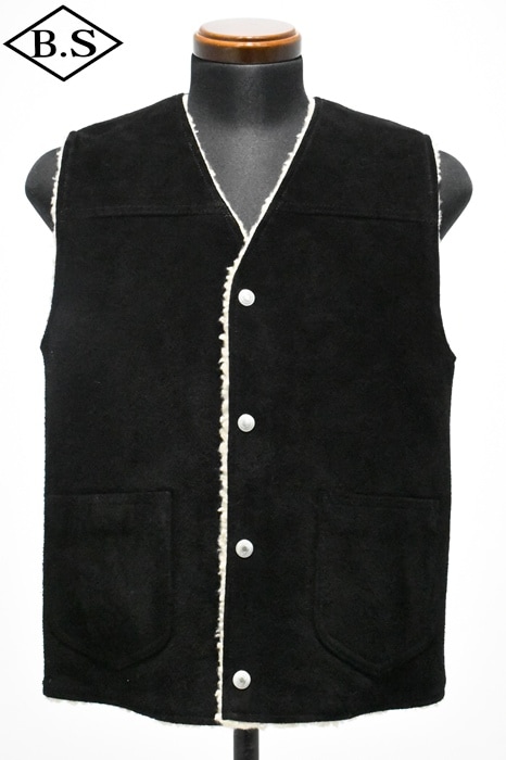 【SeaRoomlynn】2way BOAレザーベスト M様】Y'2LEATHER STEER ROUGHOUT WOOL BOA VEST | CELLULOID