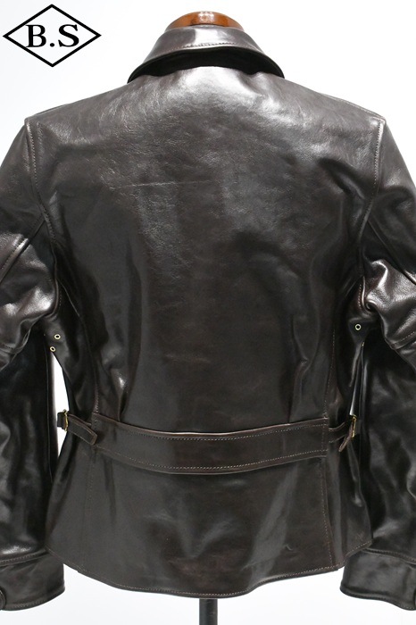 AERO LEATHER　ハーフベルトSTFレザージャケット　32サイズ　黒 Aero Leather / Half Belt STF 