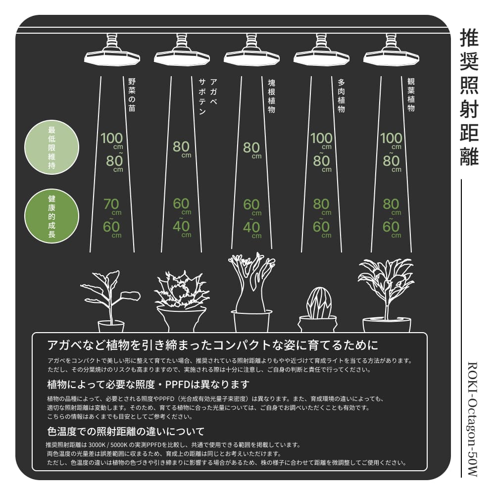 植物育成ライト専門店BARREL｜【ROKI-Octagon-50W】パネル型