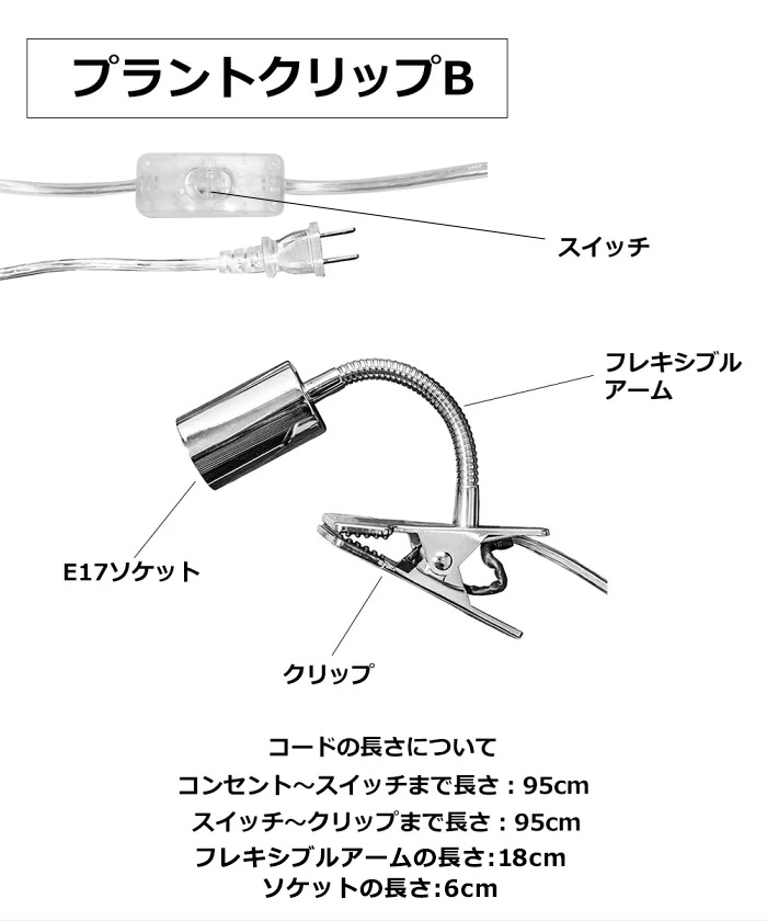 E17 PLANT CLIP-Bŵʤ LED ؽ ٶ 饤  LED饤 ŵ ؽ ǥ ơ֥륹 led ǥ饤 å ǥ饤  ơ֥饤  ǥ   ɽ 