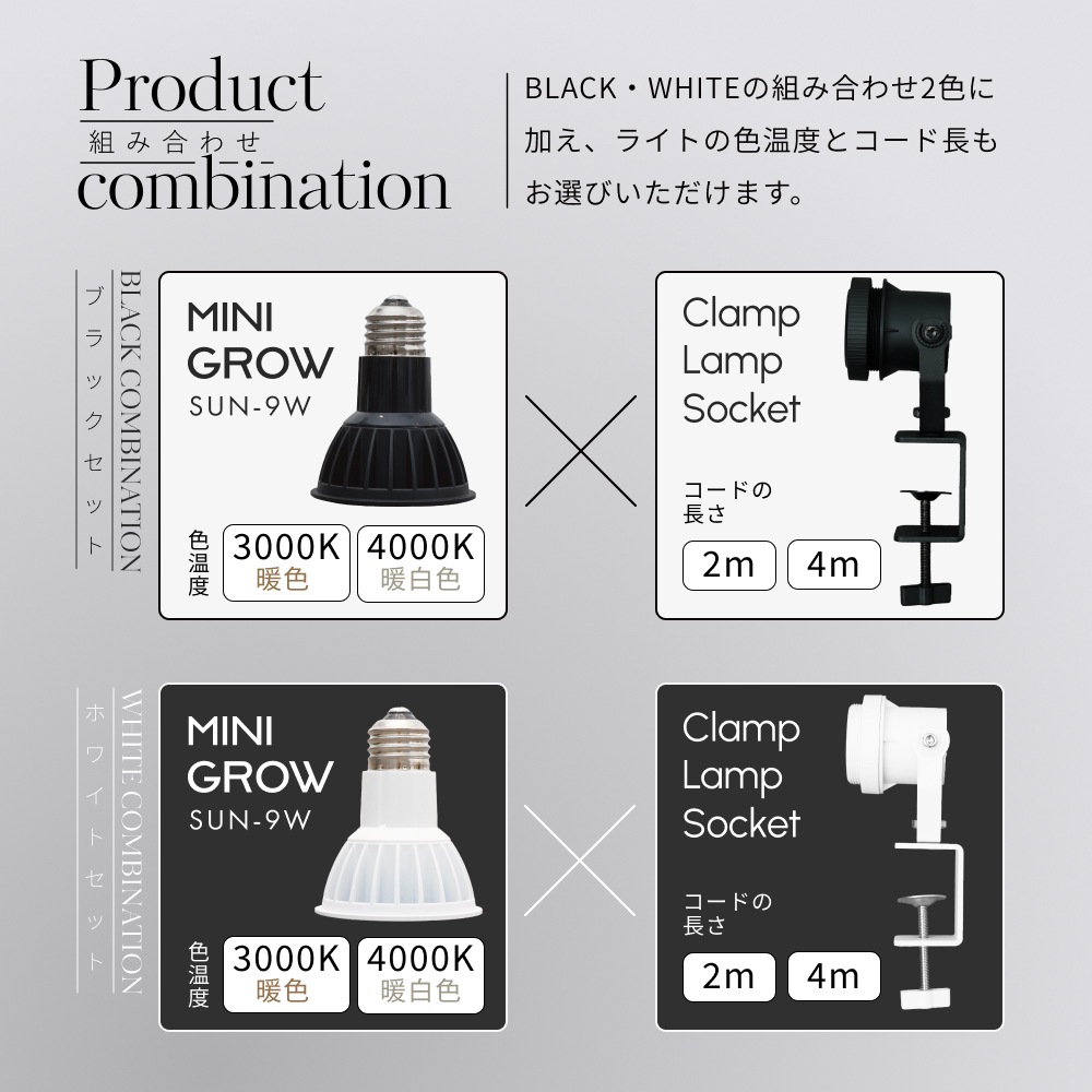 Clamp Lamp Socketá MINIGROW SUN-9W֤⡢ פɤΥˡååȡڥå