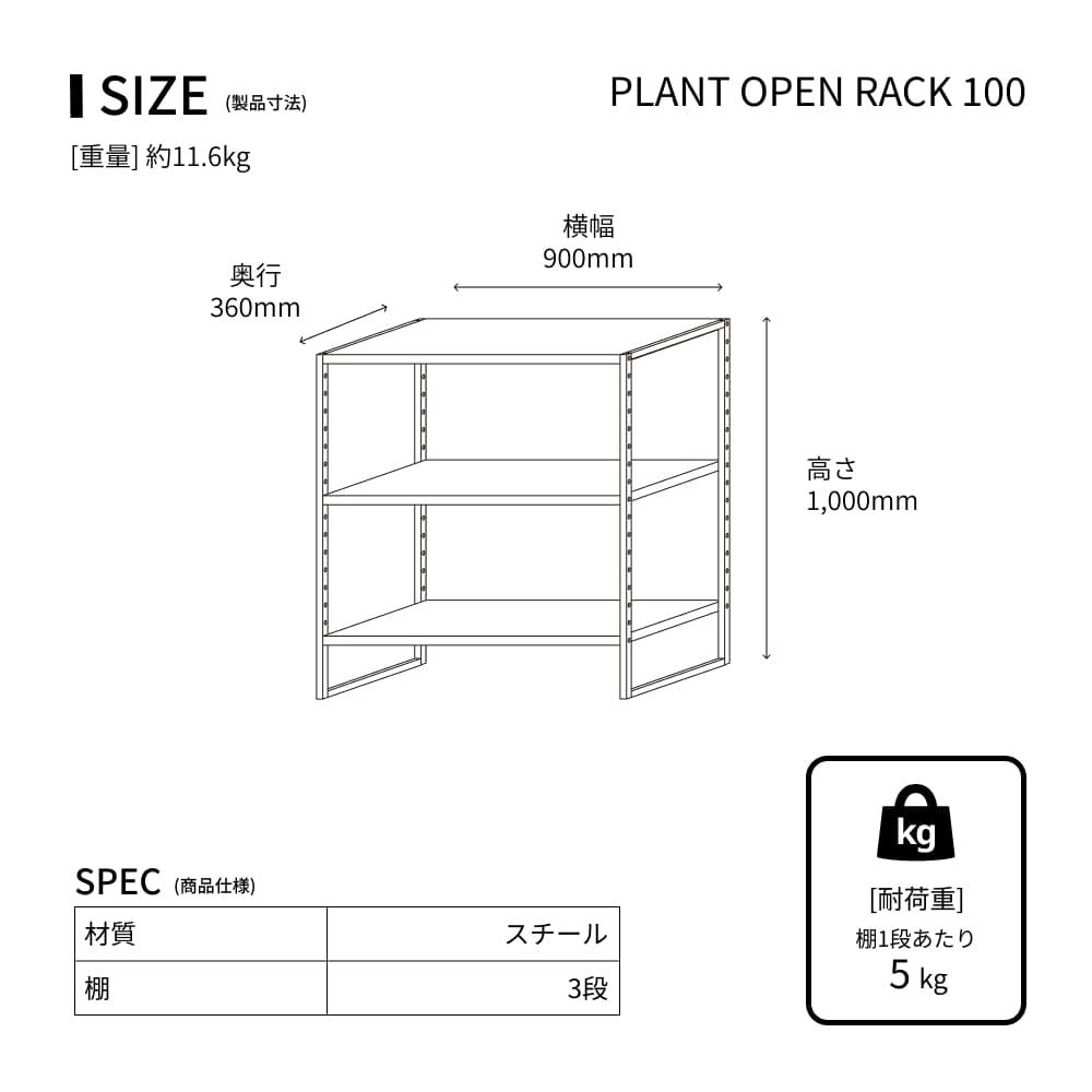 ��PLANT OPEN RACK 70/100�ۡ�GREEN THUMBERS�åץ��ȥ����ץ��å���H70��S60��D30 H100��S90��D36[cm] 