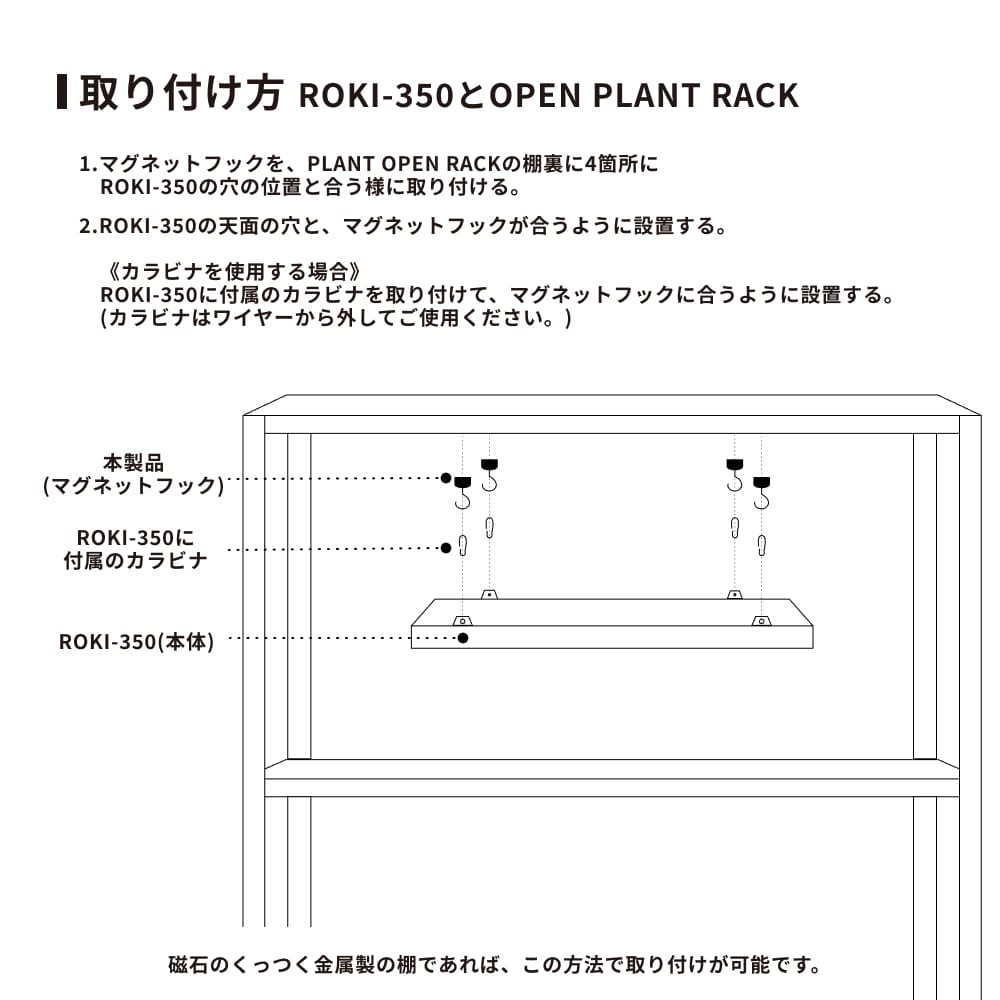�ڥ��å�����ۡ��ܳ�ê�����������������å�|ROKI-350��PLANT OPEN RACK 100 (�ޥ��ͥåȥեå��դ�)