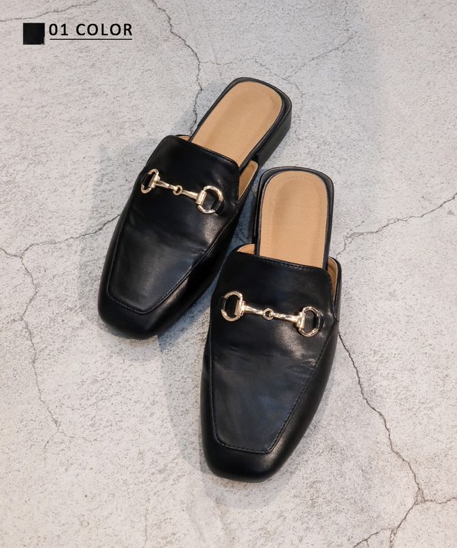 スクエアミュールローファー【宅配便】