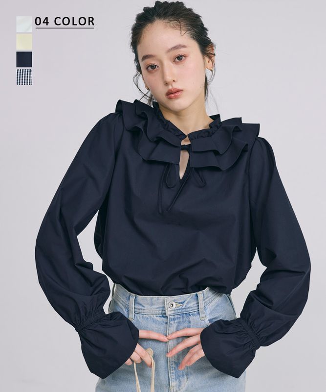 【HARUKA DESIGN】ダブルカラーブラウス【宅配便】 