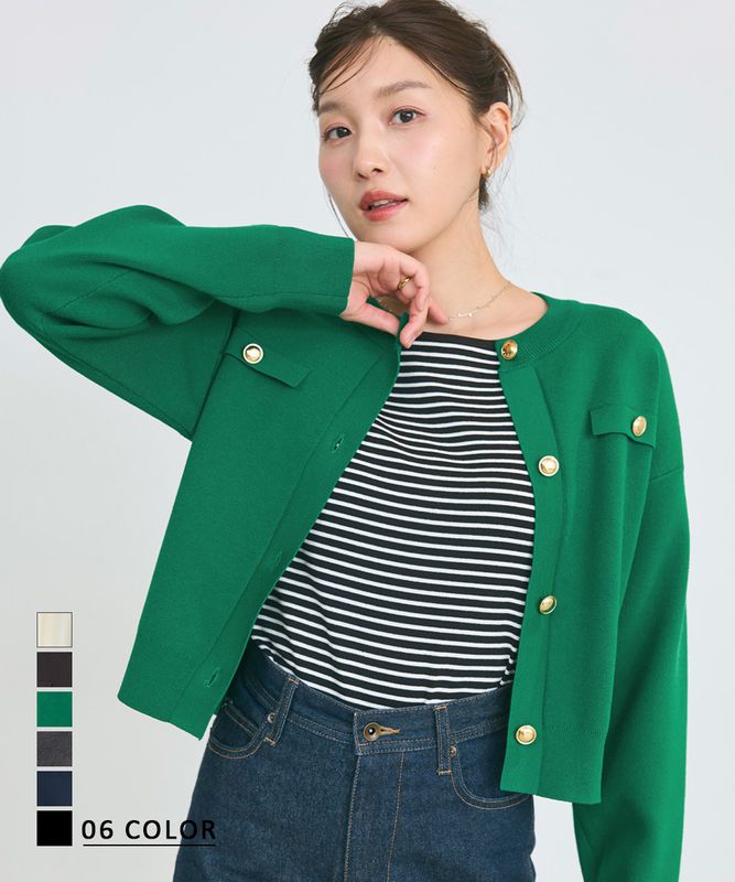 【HARUKA DESIGN】ゴールドボタンカーディガン【宅配便】