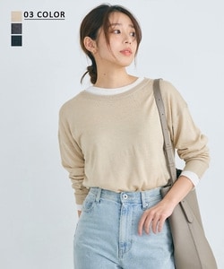 シアークルーネックニット【2枚セット】【宅配便】