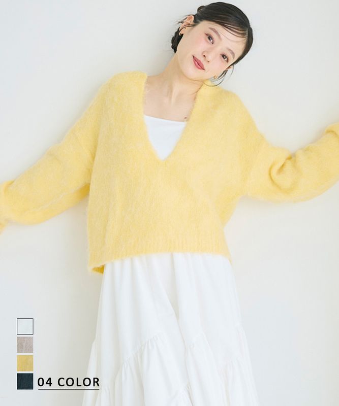 モヘアスキッパーニットトップス 【宅配便】